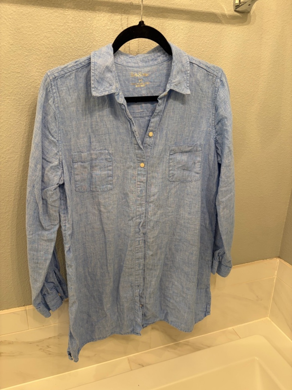 Lilly Pulitzer Light Blue Linen Swim Coverup